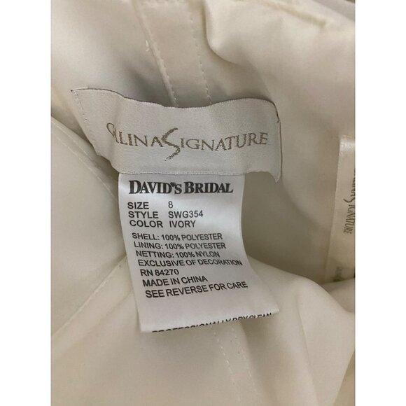 Galina Signature Women's Organza Tierred Gown W/Asymmetric Ruffles - 8 - Picture 6 of 17